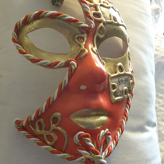 Vintage Venetian Phantom of the opera stick masque