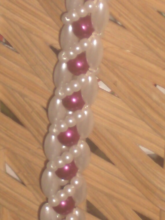 Vintage NATIVE WOVEN pearl bead NECKLACE - image 3