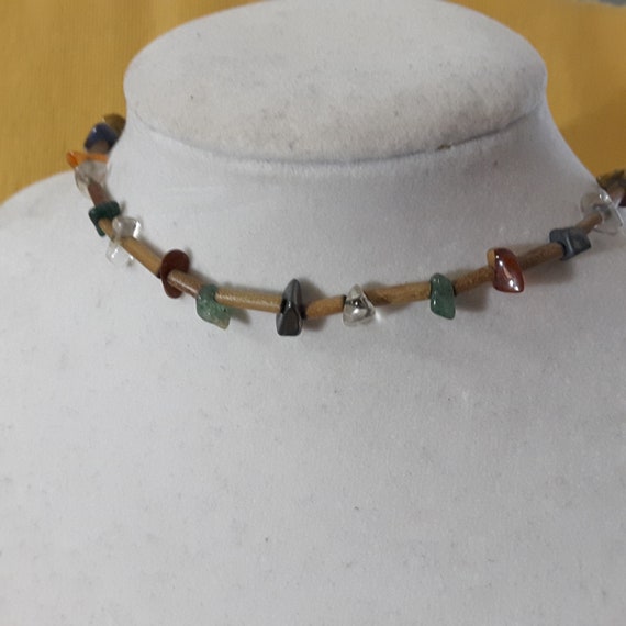 Vintage agate collar choker - image 1