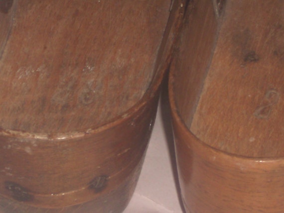 Antique handmade wood children's shoes size 11 fr… - image 5