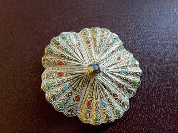 Vintage 1950s fan brooch Western Germany - image 2