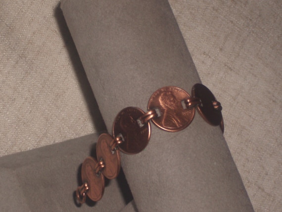 Vintage Copper Penny Bracelet - image 1