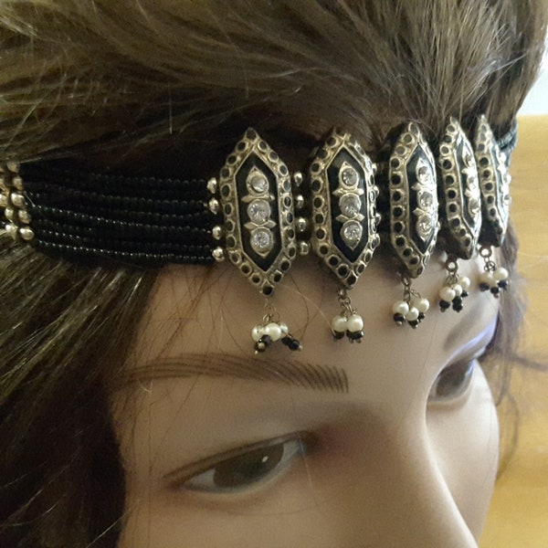 Antique flapper rhinestone headband
