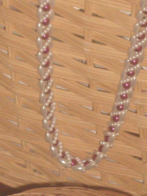 Vintage NATIVE WOVEN pearl bead NECKLACE - image 5