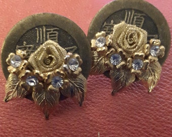 Vintage Chinese coin earrings