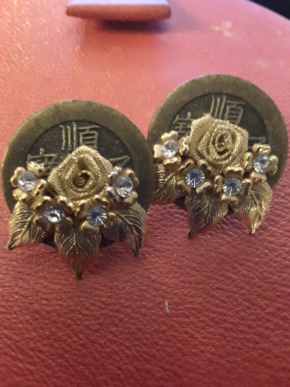 Vintage Chinese coin earrings