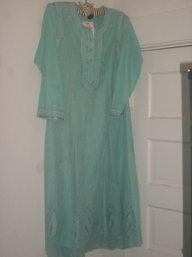 seafoam gauze maxi from Bombay ladies size 14 image 3