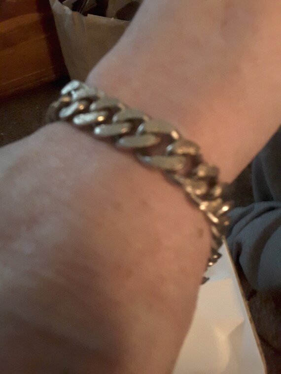 Vintage Napier silver Chain Link Bracelet - image 2