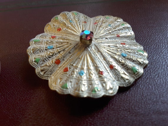 Vintage 1950s fan brooch Western Germany - image 1