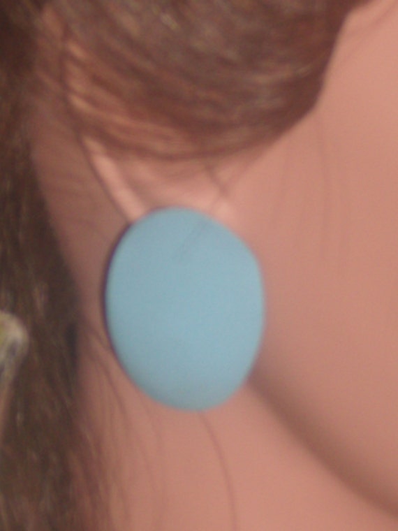 Vintage Baby BLUE ENAMEL EARRINGS