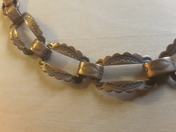 Vintage copper concho link bracelet - image 3