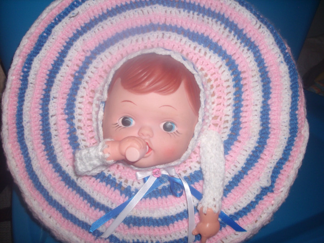 Vintage CROCHET DOLL PILLOW Etsy