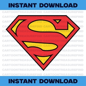 May include: A graphic illustration of a diamond-shaped emblem featuring a red and yellow stylized letter S inside a red border. The text INSTANT DOWNLOAD appears in dark blue at the top and bottom of the white background.