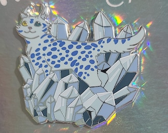 Ice Cat Enamel Pin 38.1 mm | Cute Cat pin, Winter pin, lapel pin, blue pin, Cat lover gift