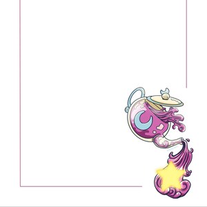 May include: A white To Do list with a purple border and the words "To Do" at the top. A whimsical illustration of a pink teapot with a crescent moon design and a yellow star is on the right side.
