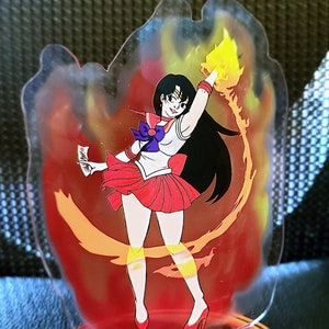 Sailor Mars 6 inch Acrylic Standee Anime, fire, acrylic figure, inner senshi, acrylic stand image 1