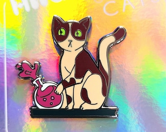 Potions Cat Enamel Pin 38.1 mm | Cute Cat pin, Magic and Cats, lapel pin, potion enamel pin, magic elixir, Cat lover gift