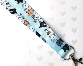 Kitty Cats, All the Cats Breakaway Lanyard - Cute Feline, Teacher Lanyard, Medical Lanyard, Cat Lanyard, Key or badge holder