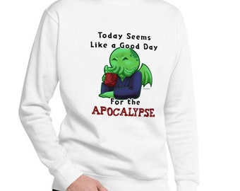 Bon pull en polaire cthulhu Morning Unisex | Cthulu, sweat-shirt, Lovecraft, café, apocalypse, Doomsday, Humour noir