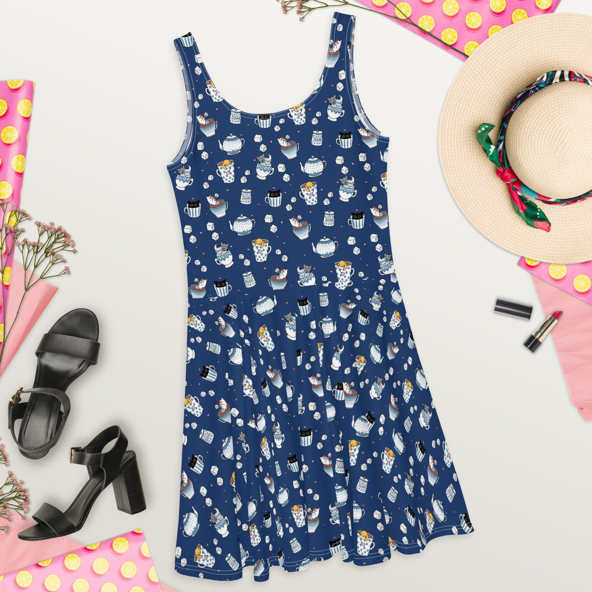 Cat skater shirt dress cheap