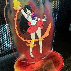 Sailor Mars 6 inch Acrylic Standee Anime, fire, acrylic figure, inner senshi, acrylic stand image 4