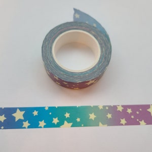 Stars Glow in the Dark Washi Tape Celestial Washi, Bullet journal, Planner tape, Stationery, star washi tape, Night Sky image 4