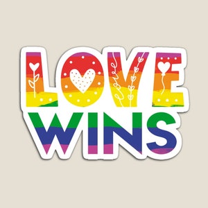 Pegatina "El amor triunfa" / Pegatina de vinilo arcoíris, Calcomanía LGBTQ+ - Laptop, Botella de agua, Pegatina "El amor es amor", Calcomanía del orgullo
