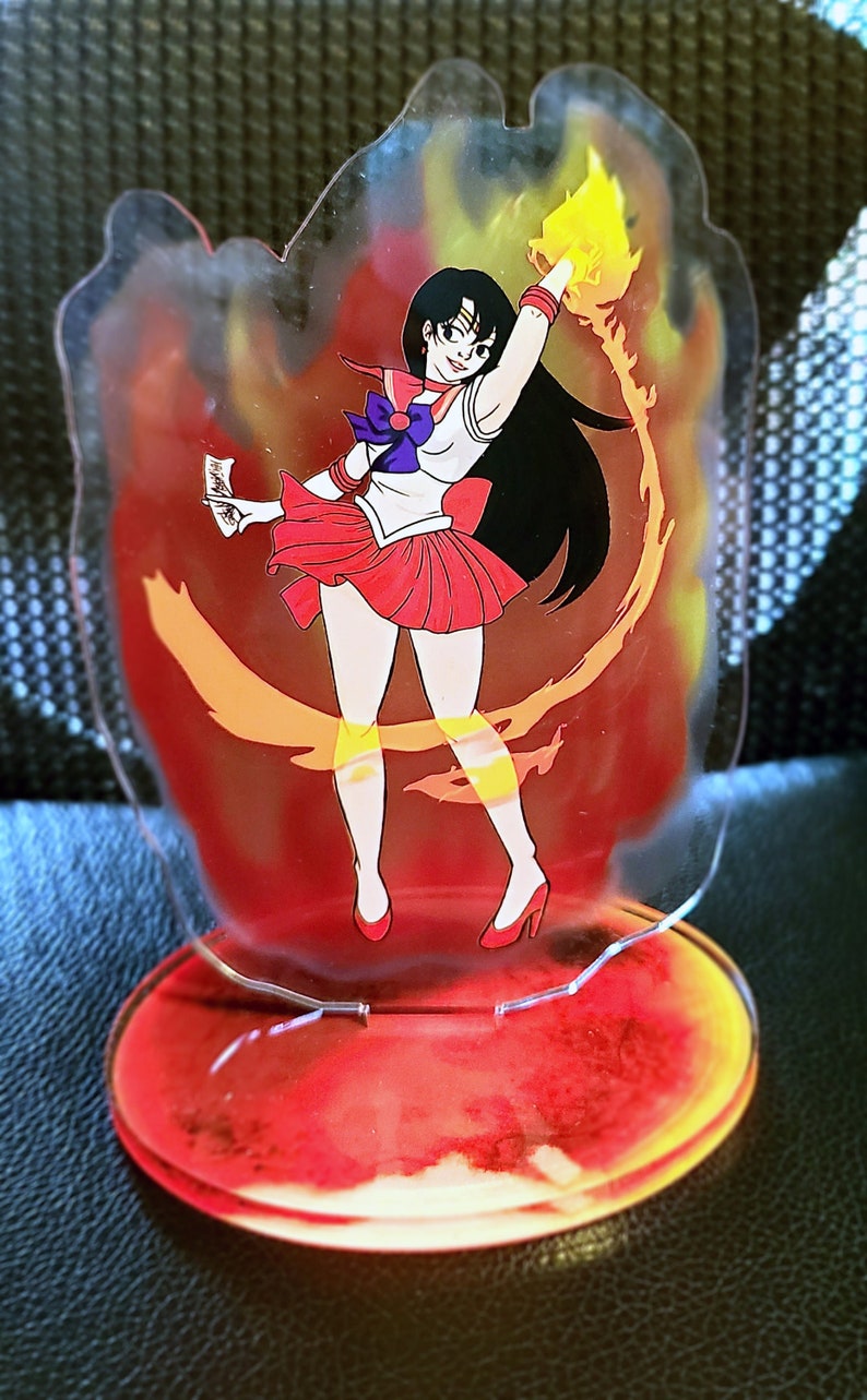 Sailor Mars 6 inch Acrylic Standee Anime, fire, acrylic figure, inner senshi, acrylic stand image 1