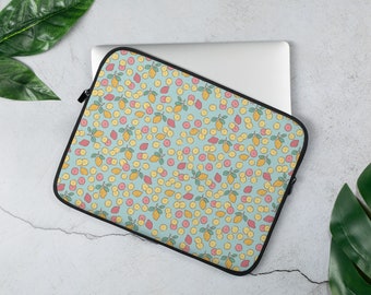 Sweet & Tart Gele en Roze Citroenen Laptop Sleeve | limonade, Italian Style for Lemon Theme, Lemon Lovers, Citrus Art, Summer Lemons