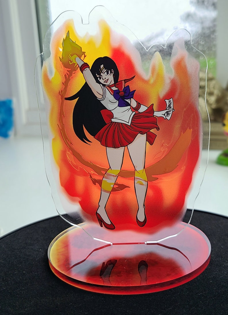 Sailor Mars 6 inch Acrylic Standee Anime, fire, acrylic figure, inner senshi, acrylic stand image 6