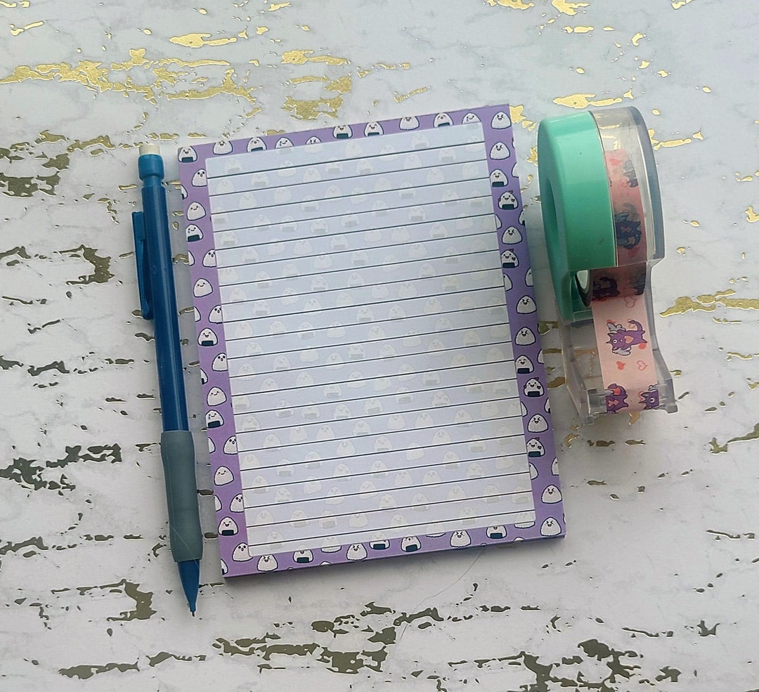 Kawaii Onigiri Emojis Notepad 4.25 X 5.5 Cute Notepad Etsy