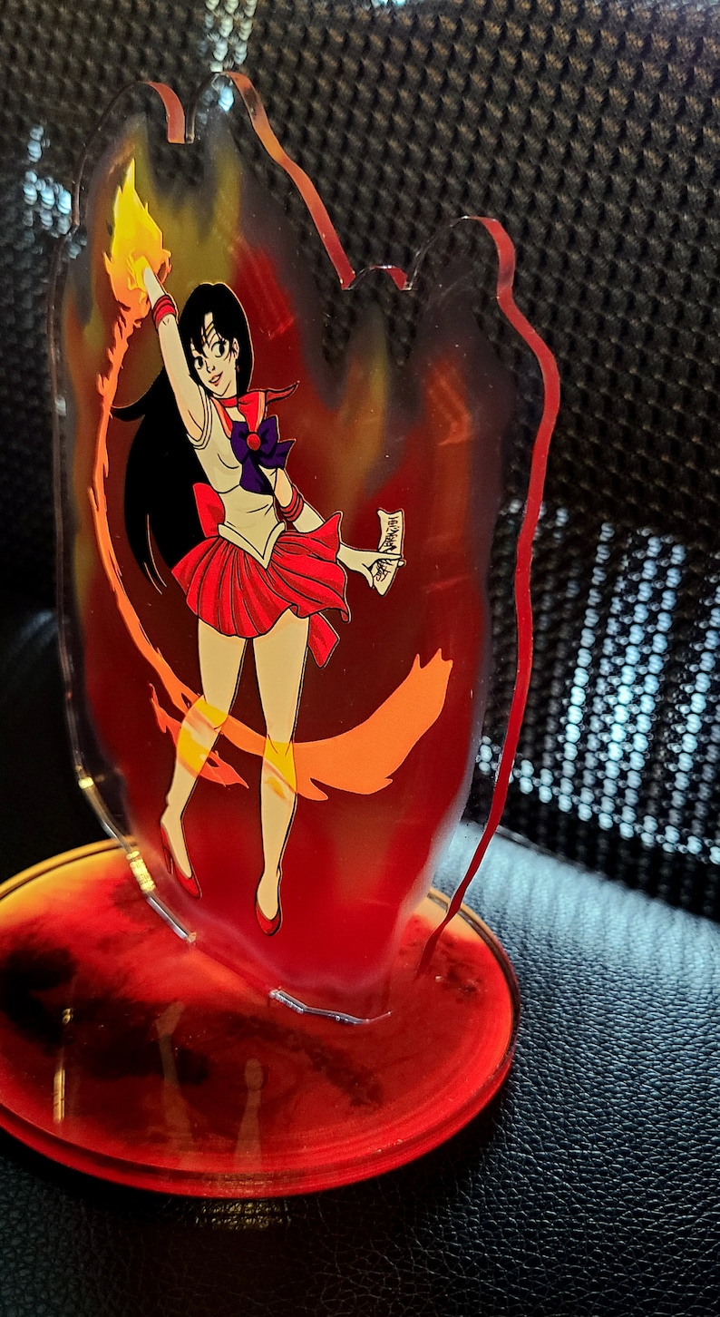 Sailor Mars 6 inch Acrylic Standee Anime, fire, acrylic figure, inner senshi, acrylic stand image 3