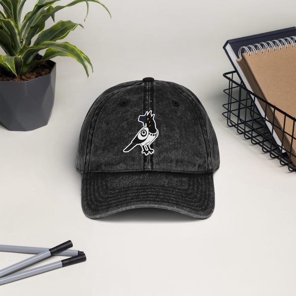 Kpop Bird Vintage Cotton Twill Cap | demon bird goth ugh cap