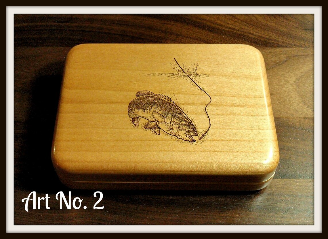 FLY FISHING BOX Personalized Fly Fisherman & Trout Art Etsy
