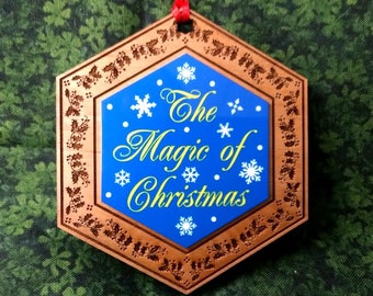 The Magic of Christmas Ornament, Alder Wood, Aluminum Insert