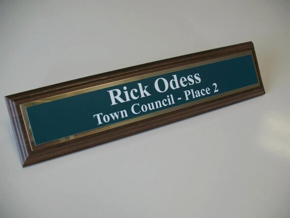 Walnut Desk Wedge 10 Name Plate Etsy