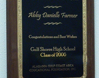 Valedictorian or Salutatorian Piano Finished Plaque. Size 9" x 12"