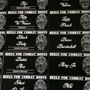 Heels for Combat Boots, NAME TAG with Magnet, Black-White image 2