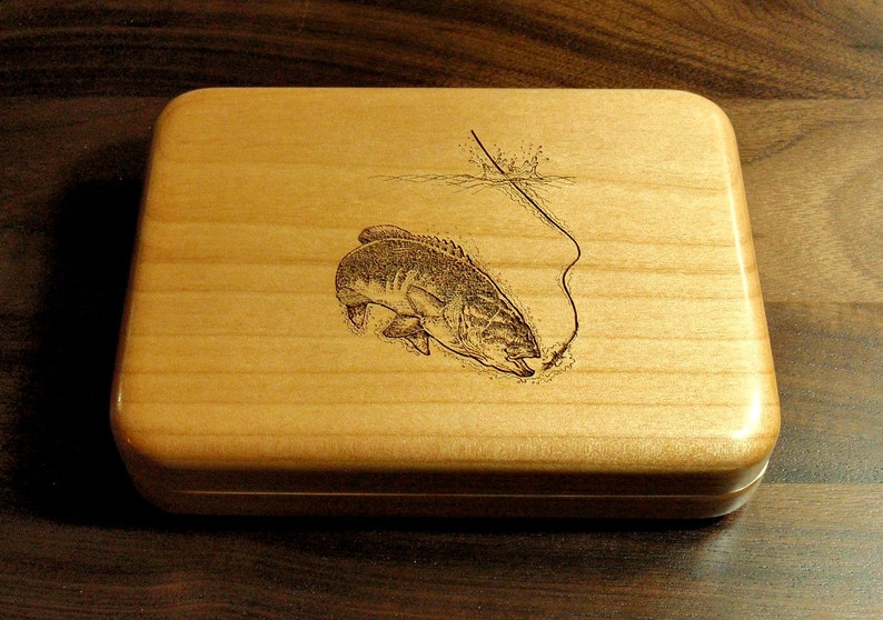 FLY FISHING BOX Personalized Small Mouthed Bass art No. 2 Etsy