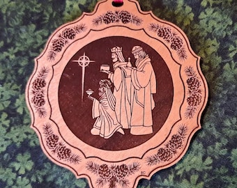 Ornament, The Three Kings, Alder Wood, Laser Engraved