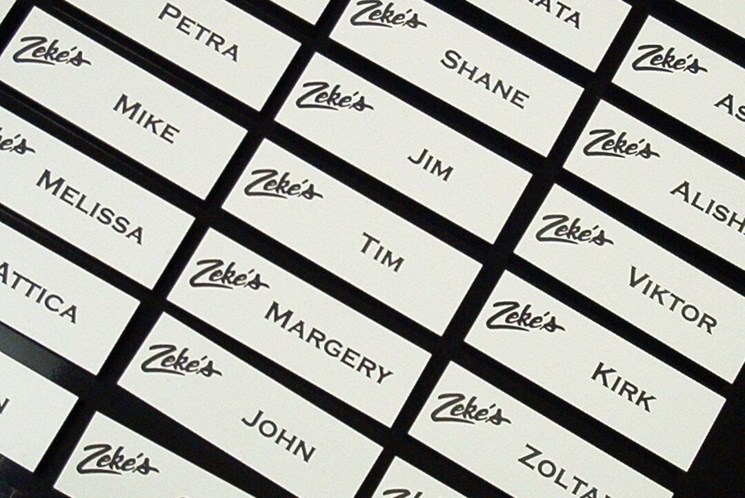 RESTAURANT Name Tags With Logo & Name Back Etsy