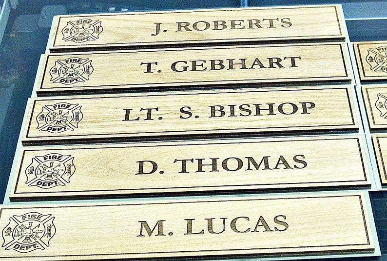 LOCKER ALDER WOOD Name Plates 2 x 8 Aluminum Trim Plate image 1