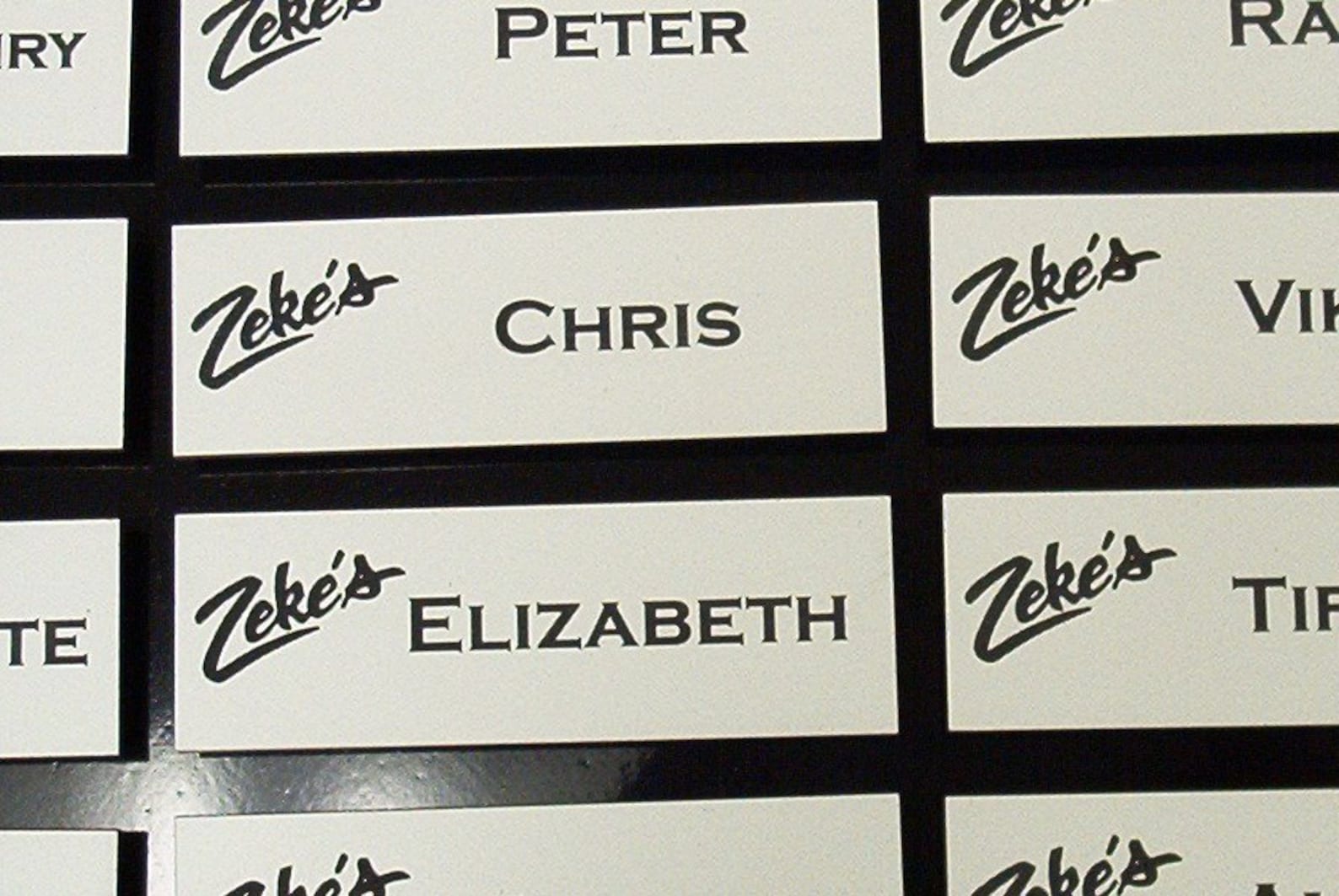 RESTAURANT Name Tags With Logo & Name Back Etsy