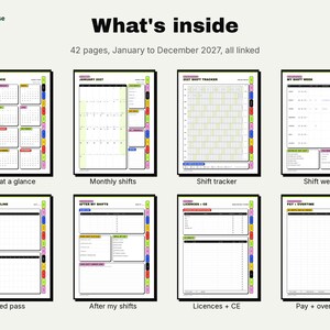 Nurse Planner 2027 for 12 Hour Shifts, Report Sheets, Shift Pay Spreadsheet (Digital PDF) image 4