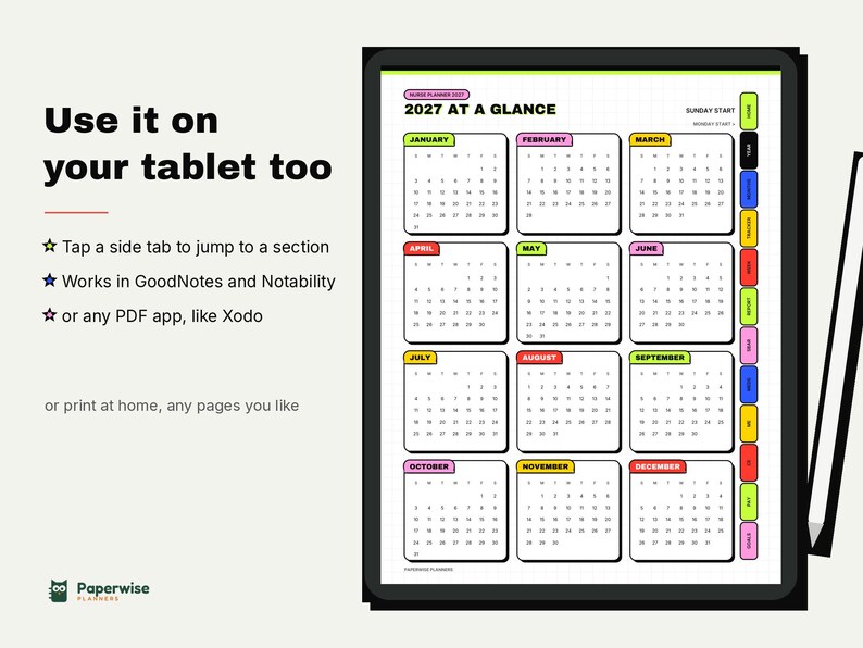 Nurse Planner 2027 for 12 Hour Shifts, Report Sheets, Shift Pay Spreadsheet (Digital PDF) image 7