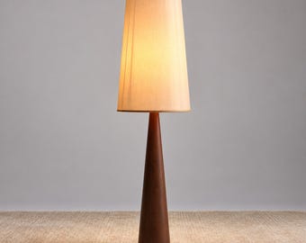 Wooden Walnut Floor Lamp Japandi Standing Light Minimalist Walnut Living Room Decor Scandinavian Tall Bedside Lighting Wabi Sabi Home Accent