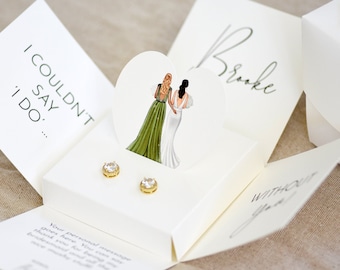 Bridesmaid Gift, Design Your Own Bridesmaid Gift Box, Bridesmaid Jewelry, Bridesmaid Thank You, Bridesmaid Earrings, Customized Bridesmaid