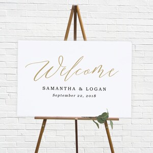 Welcome Wedding Sign Template, Printable Wedding Sign, Welcome Sign, Horizontal Wedding Sign, Wedding Sign Editable Word Template