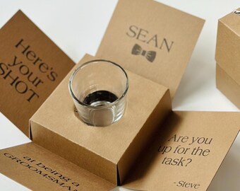 Groomsman Proposal Box, Groomsman Proposal Shot Glass, Funny Groomsman Gift, Groomsman Gift Box Shot Glass, Personalized Groomsman Gift