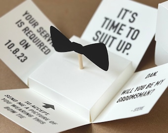 Groomsman Proposal Box, Groomsman Proposal Card, Funny Groomsman Gift, Groomsman Gift Box, Personalized Groomsman Gift, Groomsman Bow Tie